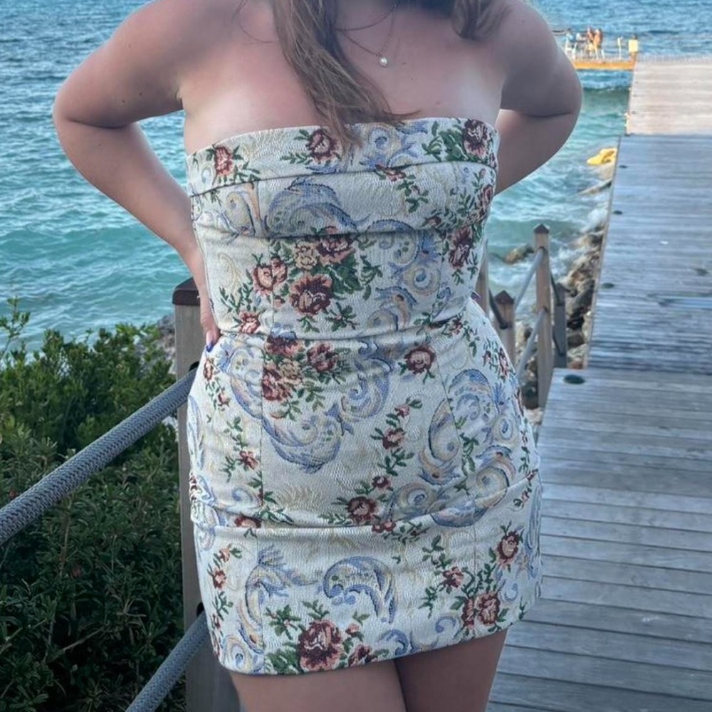 Floral Strapless Dress